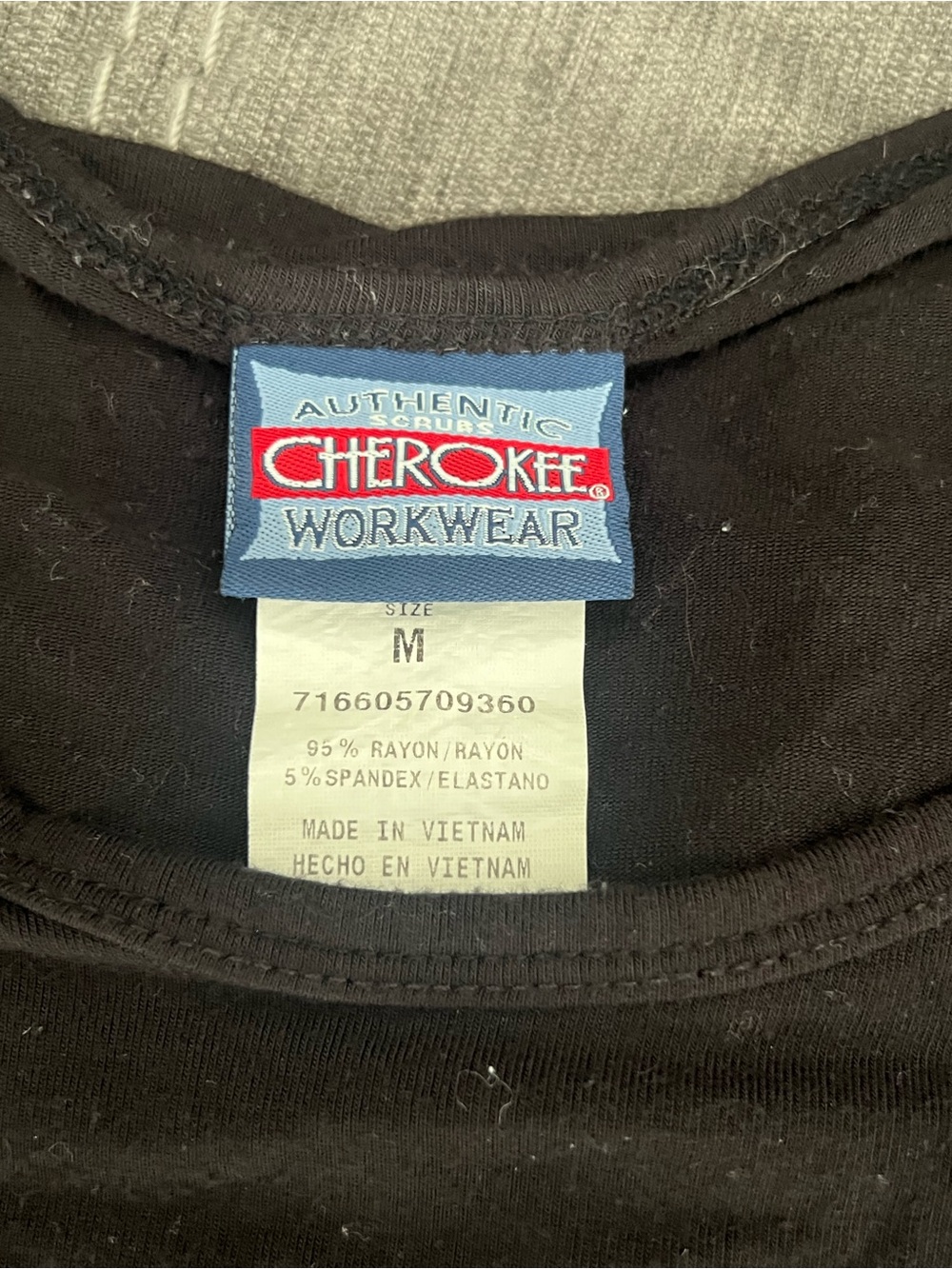 Cherokee Black Crewneck Workwear Top